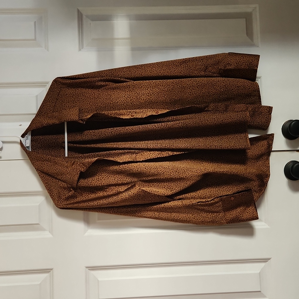 Animal print long sleeve button down